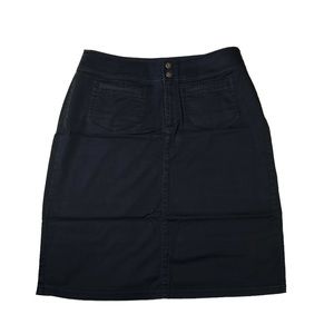 CHICO’S Women’s Black Pencil Skit Straight Line Mid Skirt Zipper Pockets Size 2